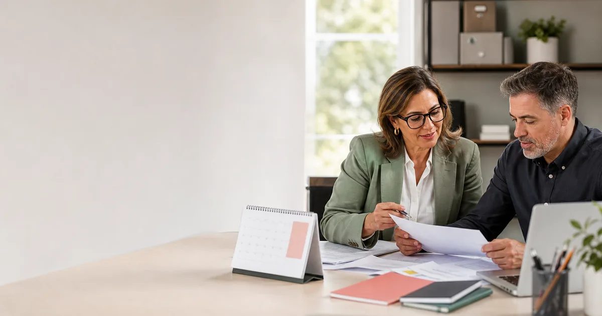 Bookkeeper and small-business owner reviewing BAS preparation records for BAS lodgement and compliance support in Mornington Peninsula, Melbourne and across Victoria