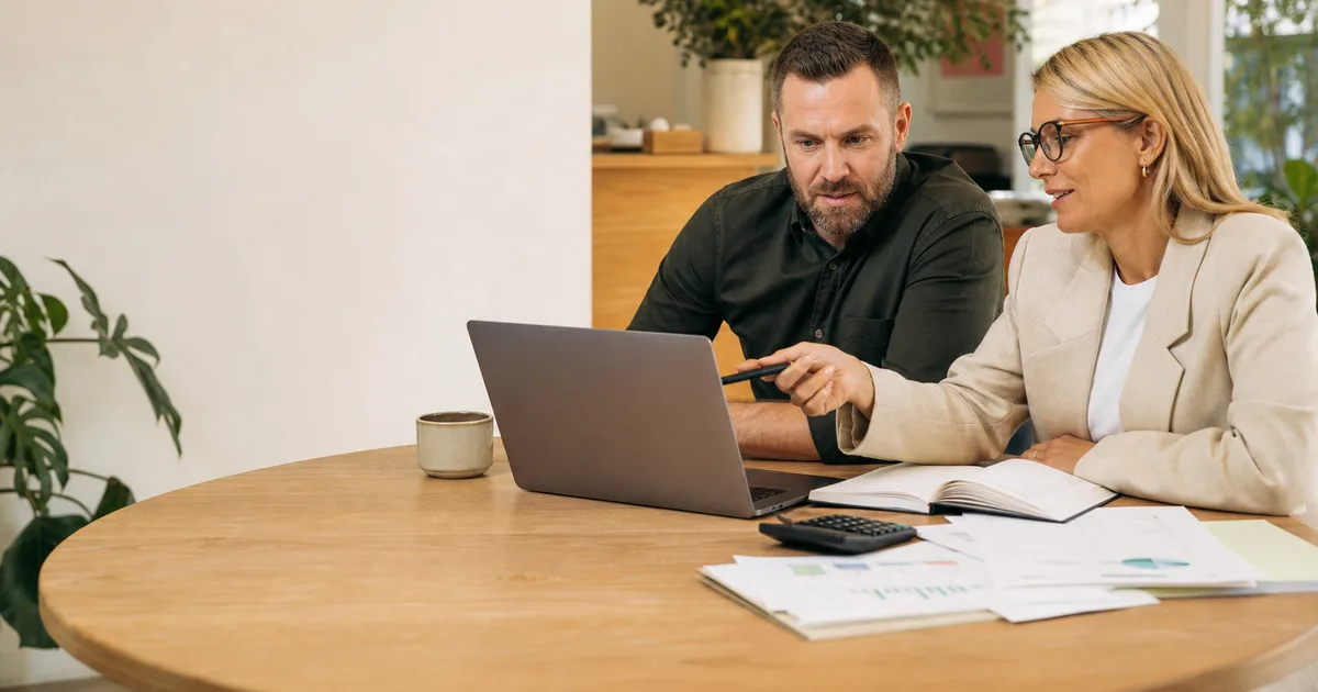 Bookkeeper and small-business owner reviewing accounting software for Software & Systems in Mornington Peninsula, Melbourne and across Victoria