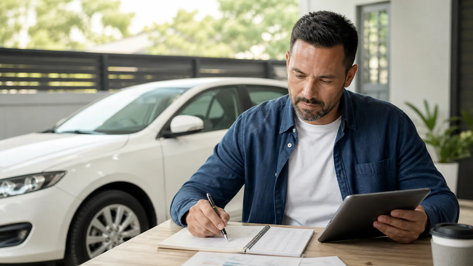 Rideshare and taxi driver reviewing business records for Rideshare Taxi Bookkeeping in Mornington Peninsula, Melbourne and across Victoria